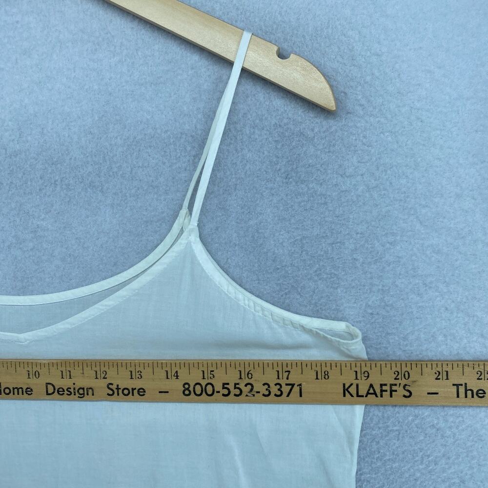 EILEEN FISHER Slip M Organic Cotton Voile Dress Scoop Neck Spaghetti Strap White - Picture 7 of 9